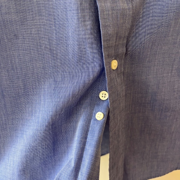 Brooks Brothers Basics Sz 16.5 - 35 Blue Button Down Dress Shirt Chest Pocket - Picture 5 of 7